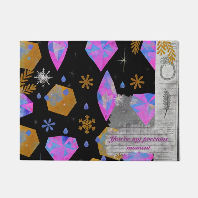 Golden Gem Door Mat – Modern Artistic Entryway Dec (Front)