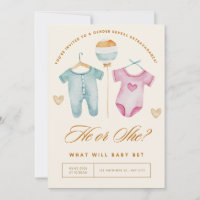 golden gender reveal ,boy or girl pink and blue
