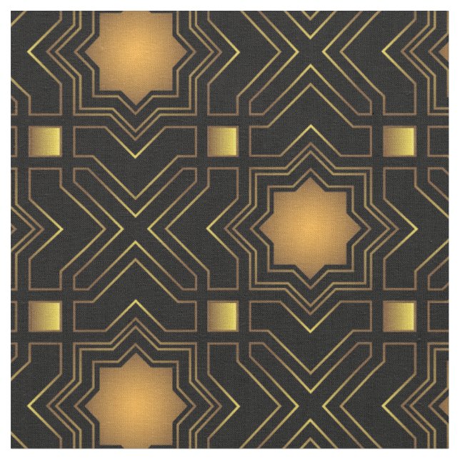 Golden Geo Stars Fabric (Close Up)