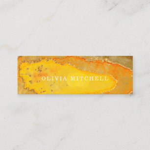 Golden Geode Watercolor Mini Business Card