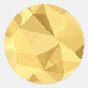 Golden Geometric Abstract Pattern Classic Round Sticker