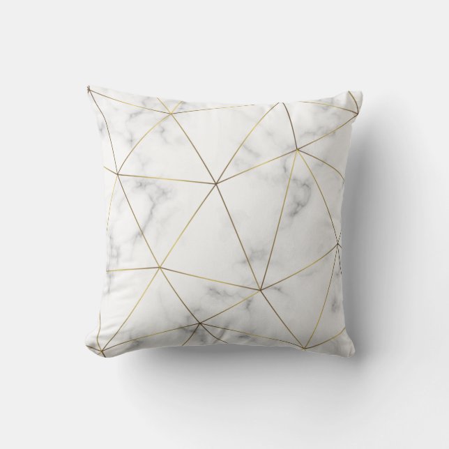 Golden geometric abstract pattern cushion (Front)