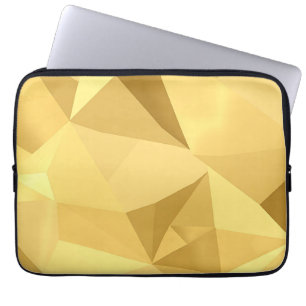 Golden Geometric Abstract Pattern Laptop Sleeve