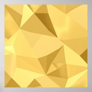 Golden Geometric Abstract Pattern Poster