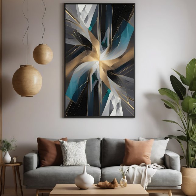 Golden Geometric Aurora Canvas Print (Creator Uploaded)