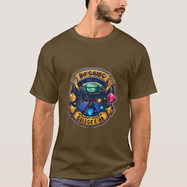 Golden Geometric Fusion T-Shirt (Front)