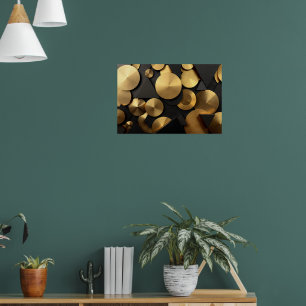 Golden Geometric Luxury Abstract Poster