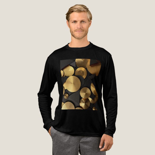 Golden Geometric Luxury Abstract Tri-Blend Shirt (Full Front)