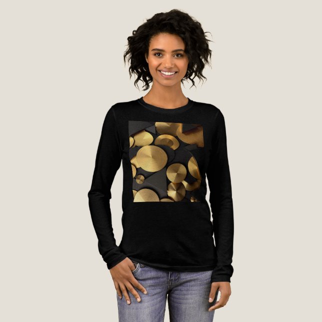 Golden Geometric Luxury Abstract Tri-Blend Shirt (Full Front)