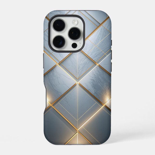 Golden Geometric Marble Luxury Pattern iPhone Case (Back)
