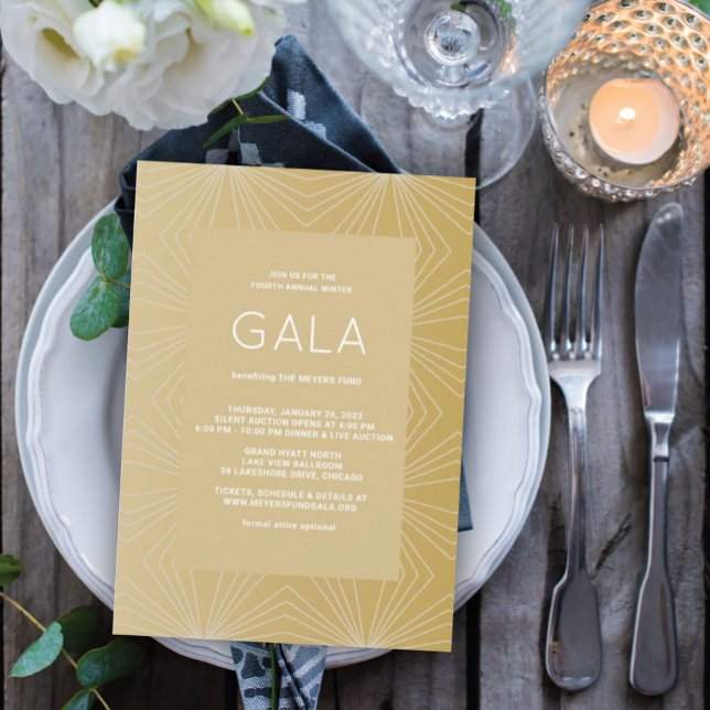 Golden Geometric Modern Gala Invitation (Creator Uploaded)