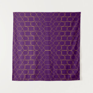 Golden Geometric Pattern Tapestry