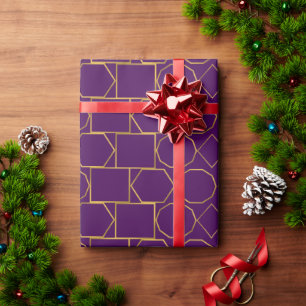 Golden Geometric Pattern Wrapping Paper