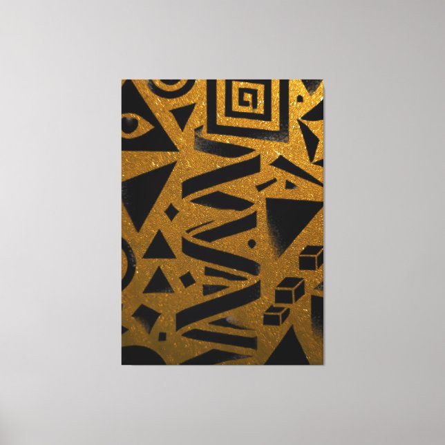 Golden Geometry: A Modern Glow Canvas Print (Front)