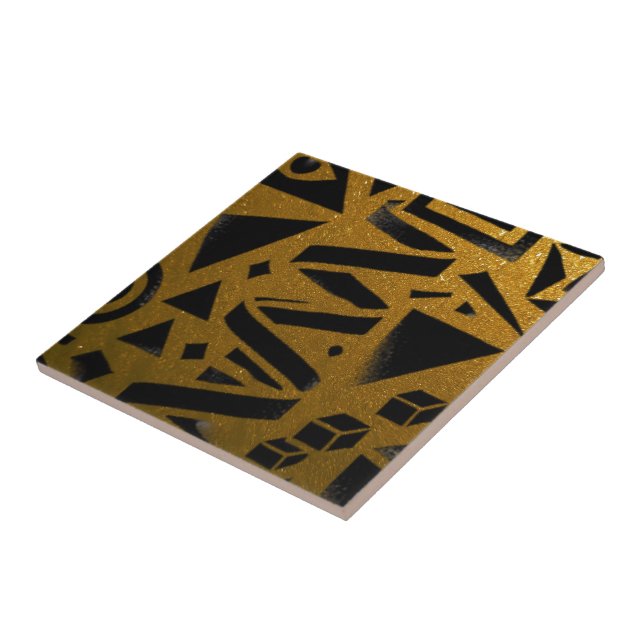 Golden Geometry: A Modern Glow Tile (Side)