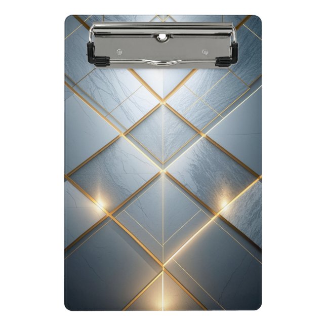 Golden Geometry Marble Luxury Pattern Mini Clipboard (Front)
