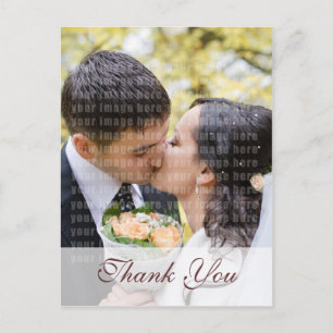 Golden Gerbera Wedding Photo Thank You Postcard