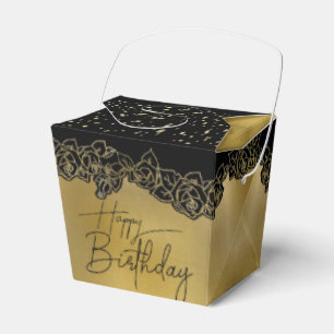 Golden Gift Box with Fulfillment Flowers