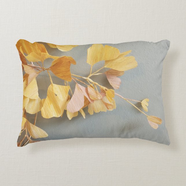 Golden Gingko Leaf Branch  Decorative Cushion (Front)