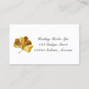 Golden Ginkgo Leaf - Symbol of Longevity & Health Business Card