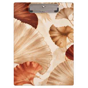 Golden Ginkgo Leaves Elegant Botanical Design Clipboard