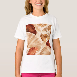 Golden Ginkgo Leaves Elegant Botanical Design T-Shirt