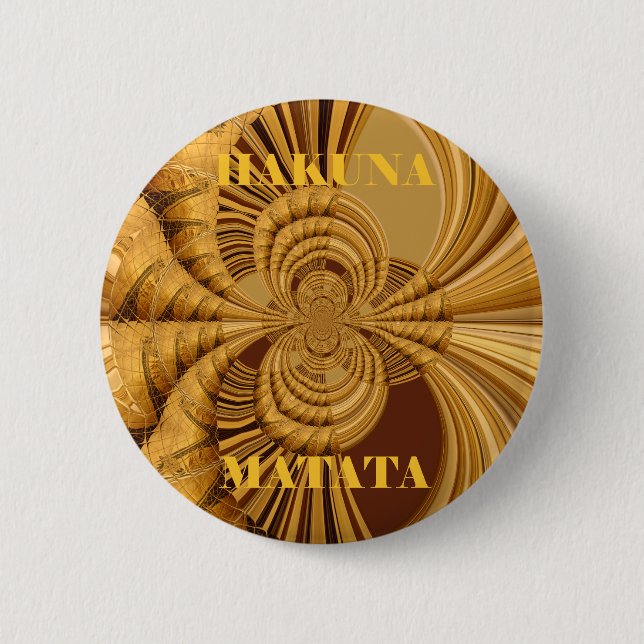Golden Giraffe Art Print 6 Cm Round Badge (Front)