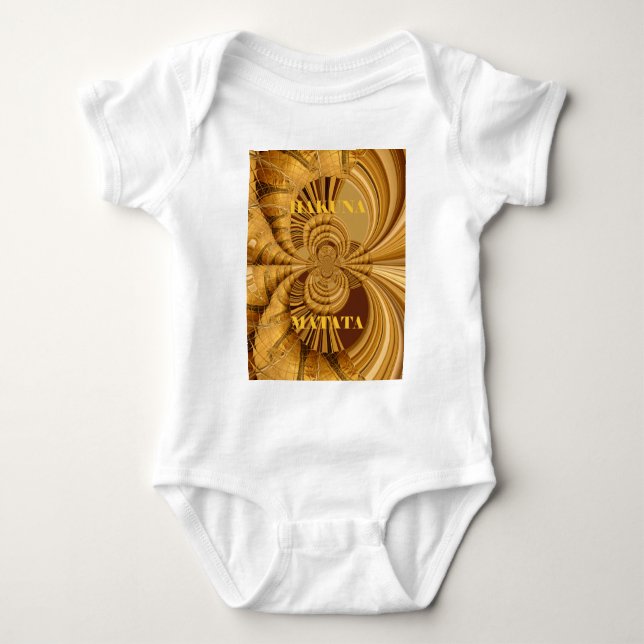Golden Giraffe Art Print Baby Bodysuit (Front)