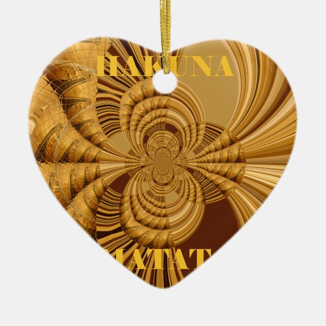 Golden Giraffe Art Print Ceramic Tree Decoration (Front)