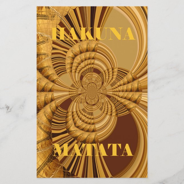 Golden Giraffe Art Print Stationery (Front)