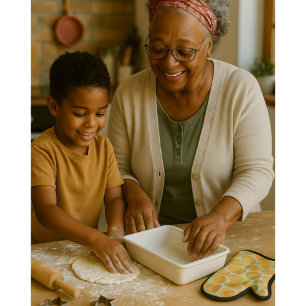 Golden Giraffe Family Theme Oven Mitt & Pot Holder Set