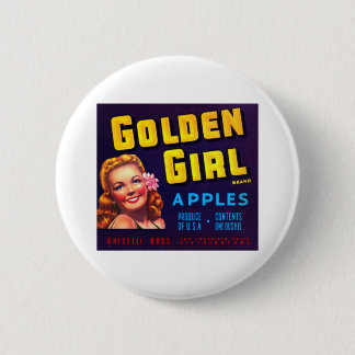 Golden Girl Apples 6 Cm Round Badge
