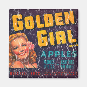 Golden Girl Apples- distressed Magnet