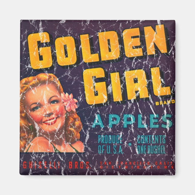 Golden Girl Apples- distressed Magnet (Front)
