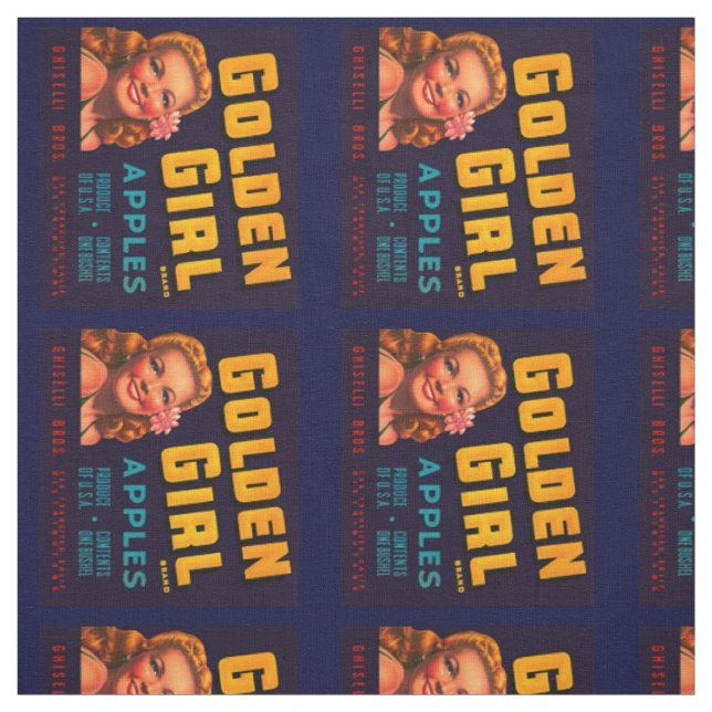 Golden Girl Apples Fabric (Swatch)