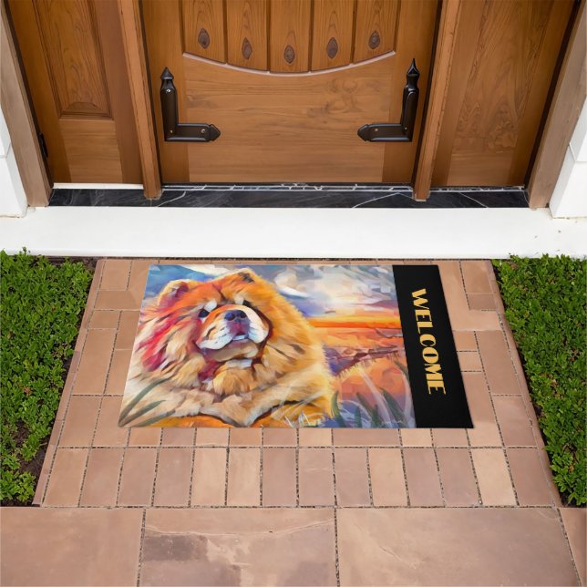 GOLDEN GIRL chow Door MEDIUM Doormat (Outdoor)