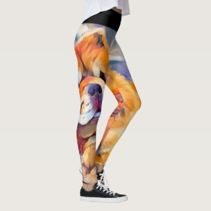 GOLDEN GIRL chow full pattern Leggings