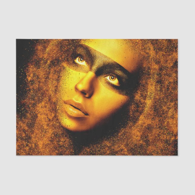 Golden Girl Decoupage Tissue Tissue Paper (Front)