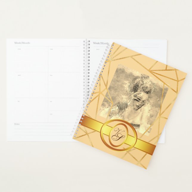 Golden  Girl Fashion Modern Elegant Vintage Planner (Display)