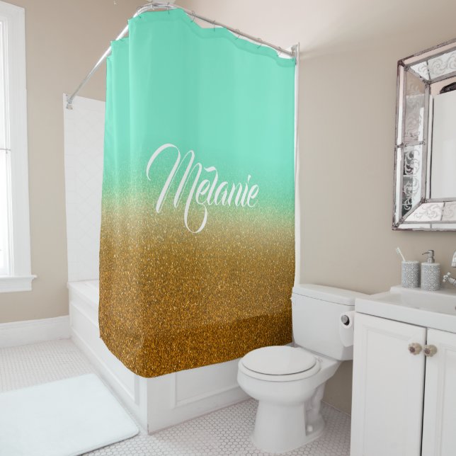 Golden Gitter Shower Curtain (In Situ)
