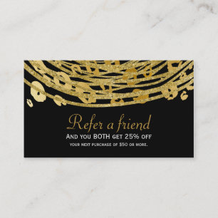 Golden Glam Cheetah Print Exotic Refer a Friend Referral Card
