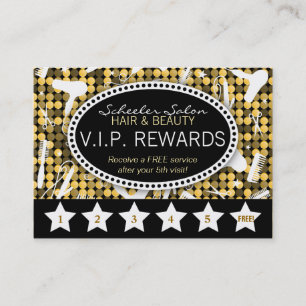 Golden Glam Custom Salon Loyalty Punch Card