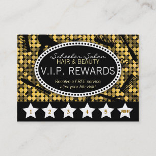Golden Glam Custom Salon Loyalty Punch Card