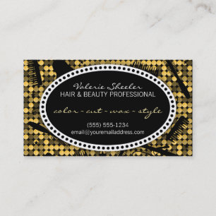 Golden Glam Hair & Beauty Appointment Card