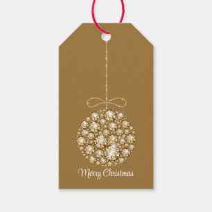 Golden Glam Merry Christmas Gift Tag