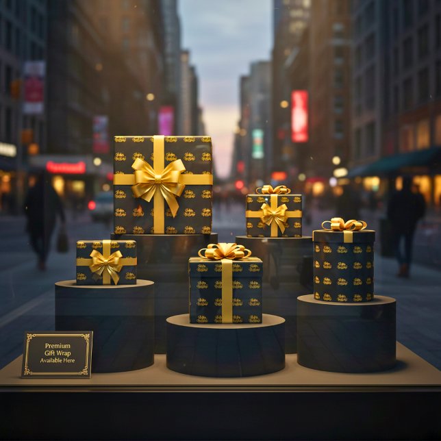 Golden Glamour Birthday Wrap Wrapping Paper (Golden Glamour Birthday Wrap)