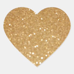 Golden Glamour Glitter Heart Sticker