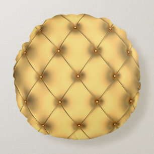 Golden Glamour: Luxurious Interior Decor. Round Cushion