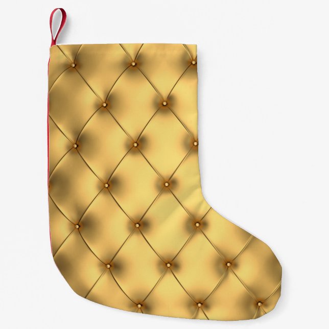 Golden Glamour: Luxurious Interior Decor. Small Christmas Stocking (Front)