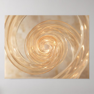 Golden Glass Spiral Abstract Wall Art